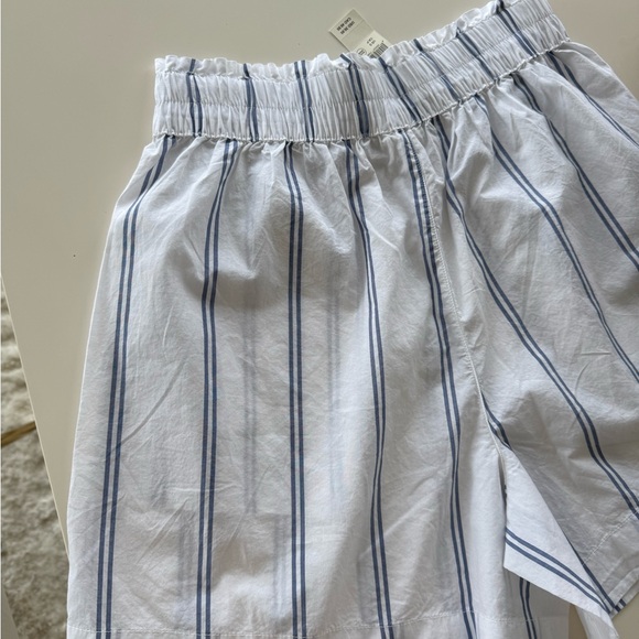 Aerie High Waist Shorts in White and Blue - Picture 1 of 7